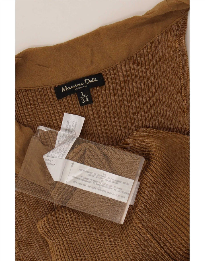 Massimo Dutti Top da donna con spalle scoperte UK 14 Large in viscosa marrone
