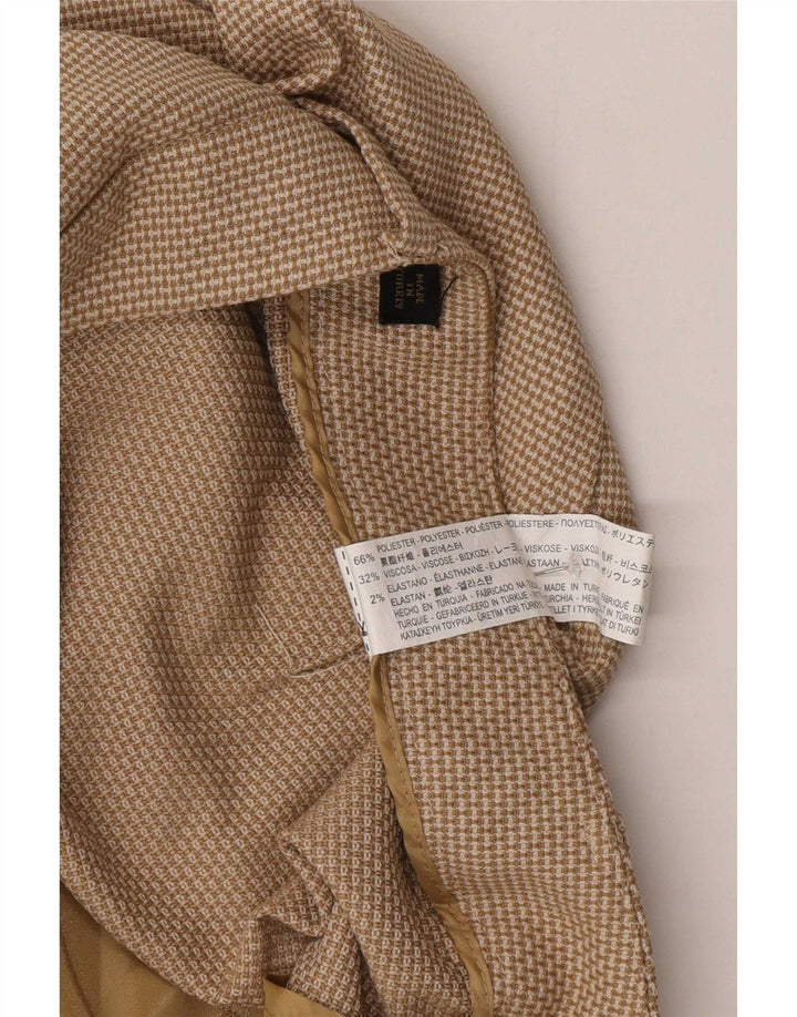 Pantaloni chino slim da donna Zara EU 42 Large W32 L27 Poliestere a quadri beige