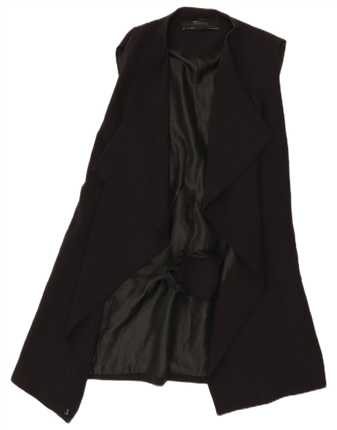 Giacca blazer aperta senza maniche lunga da donna Zara UK 16 grande nera