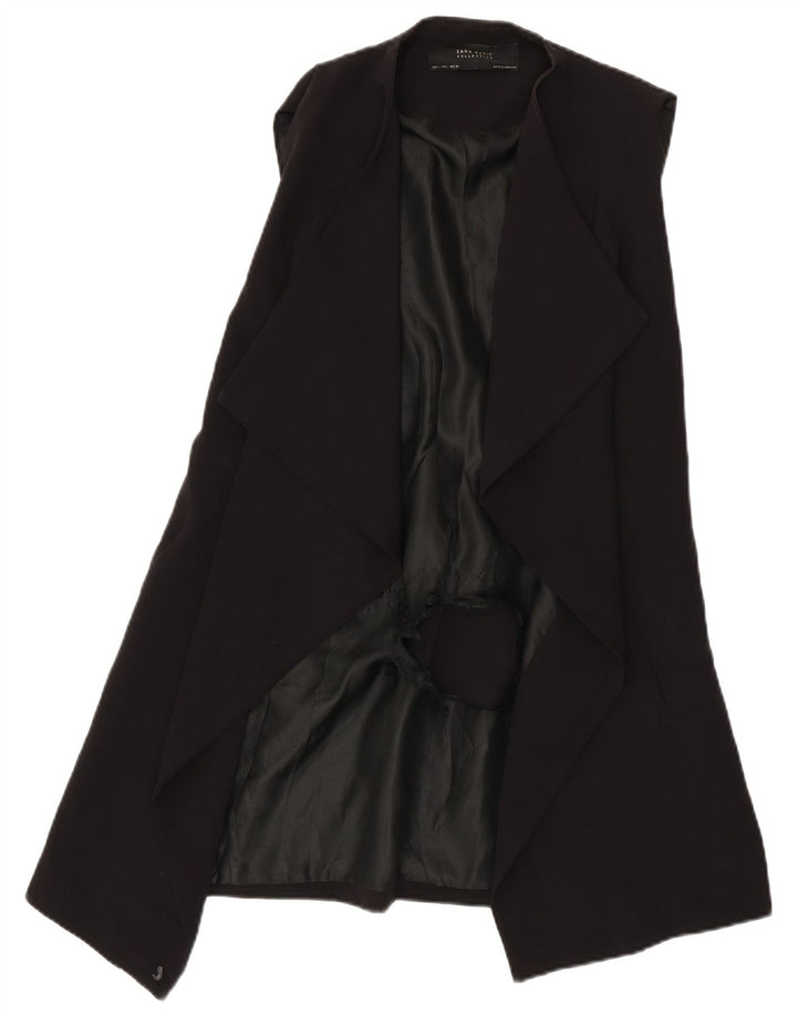 Giacca blazer aperta senza maniche lunga da donna Zara UK 16 grande nera