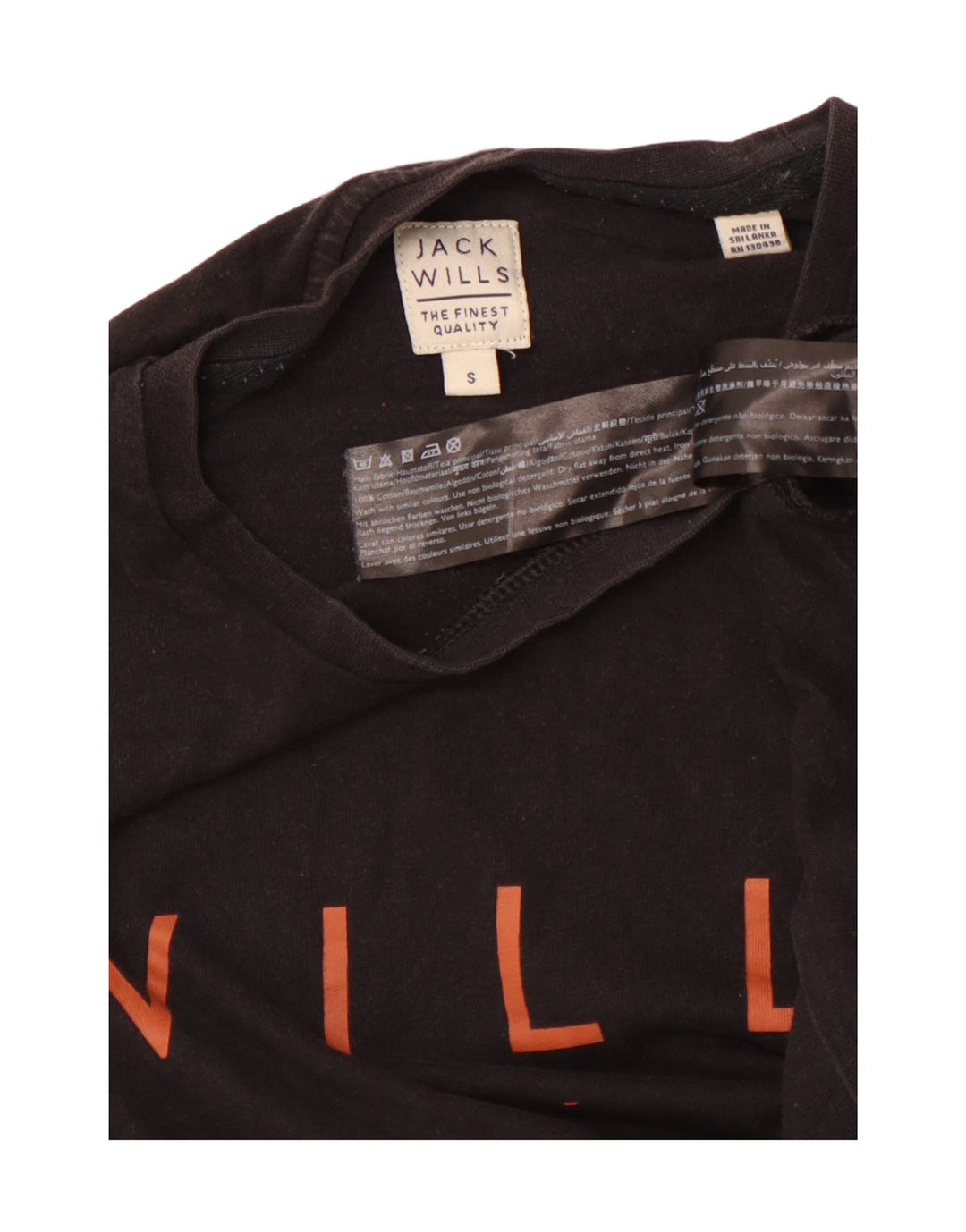 JACK WILLS T-shirt grafica da uomo Top piccola in cotone nero