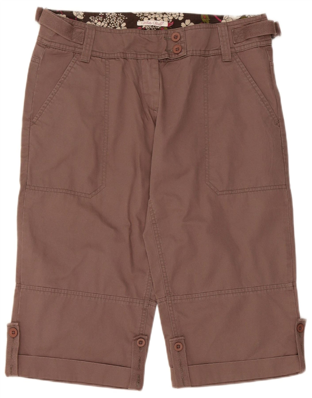 Pantaloncini chino bermuda da donna White Stuff UK 12 medi W32 cotone marrone