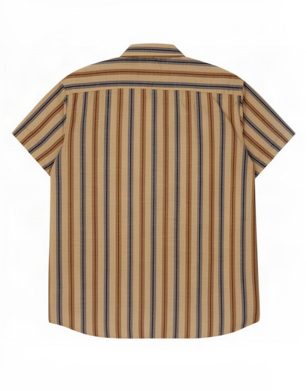 Camicia a maniche corte da uomo Marlboro Classics 2XL Cotone a righe beige