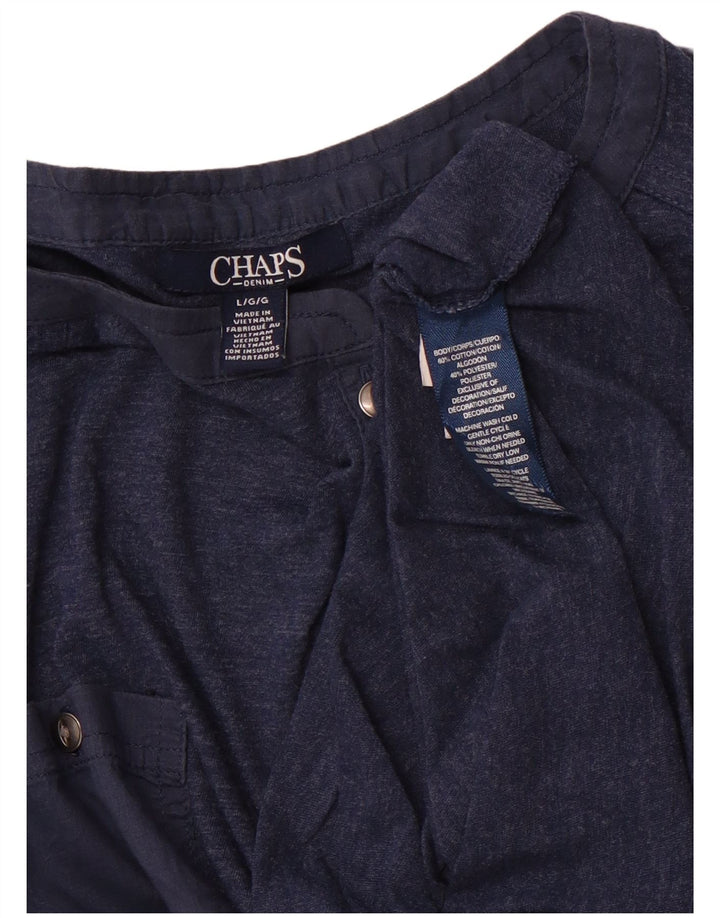 Top da donna a maniche lunghe CHAPS UK 16 grande in cotone blu navy
