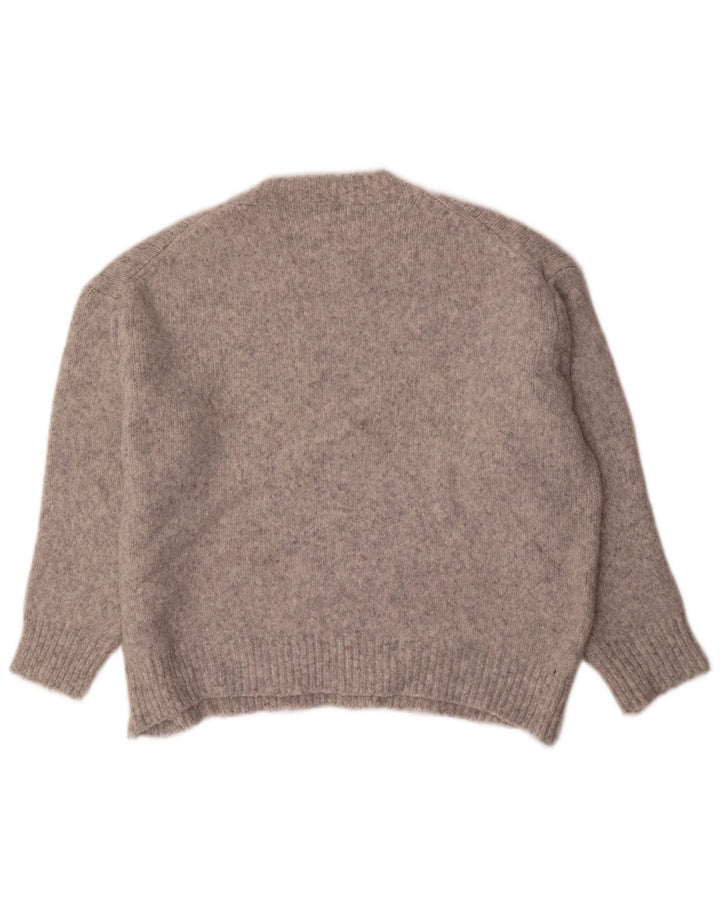 Maglione maglione girocollo oversize da donna Zara UK 14 Grigio medio screziato