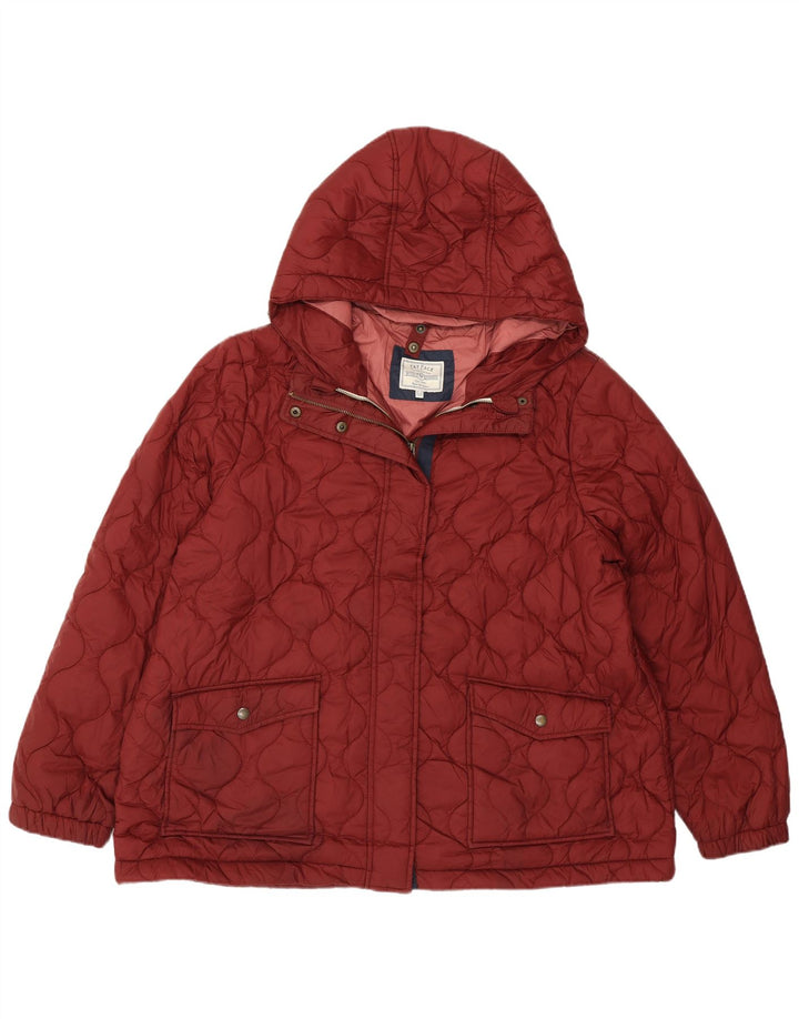 FAT FACE Giacca trapuntata con cappuccio da donna UK 20 2XL Poliestere bordeaux