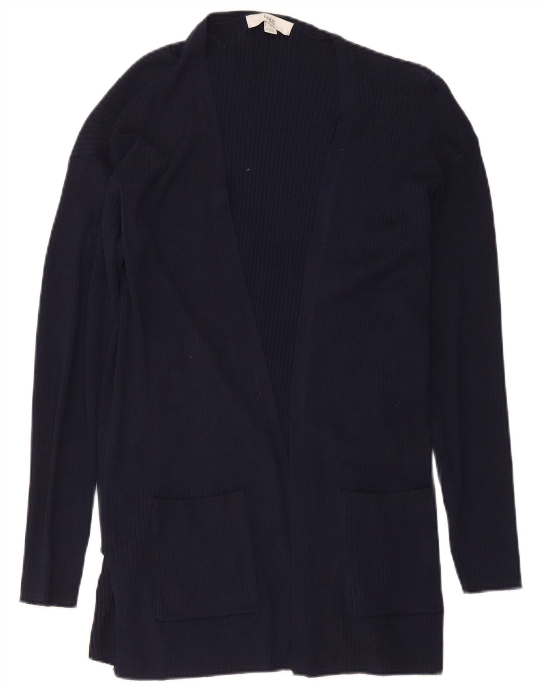 Maglione cardigan lungo da donna Marks & Spencer UK 14 Medio Blu Navy Cla