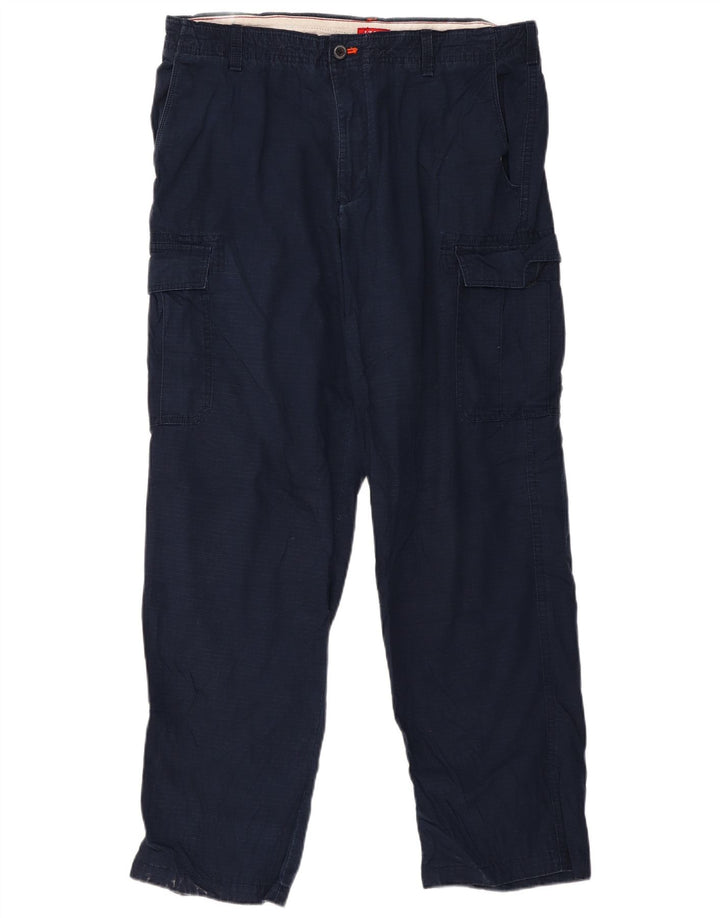 Pantaloni cargo dritti da uomo Izod W36 L32 in cotone blu navy