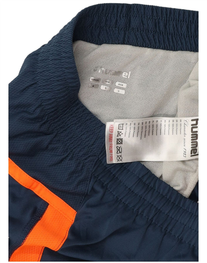 Pantaloncini sportivi grafici da uomo Hummel medio poliestere color block blu navy