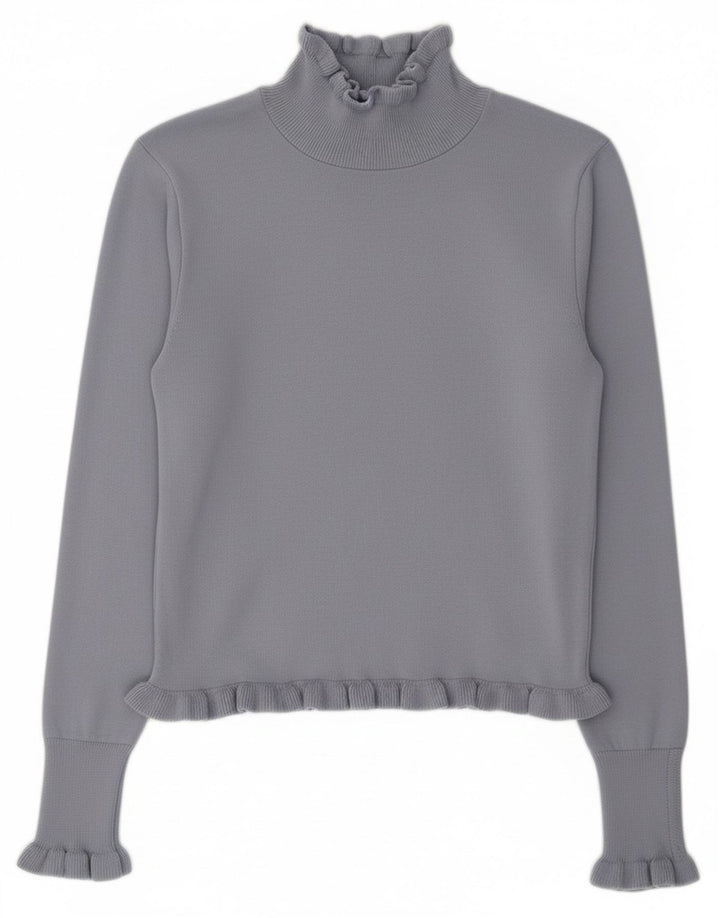 Maglione corto da donna Zara con collo dolcevita UK 12 Poliestere blu medio