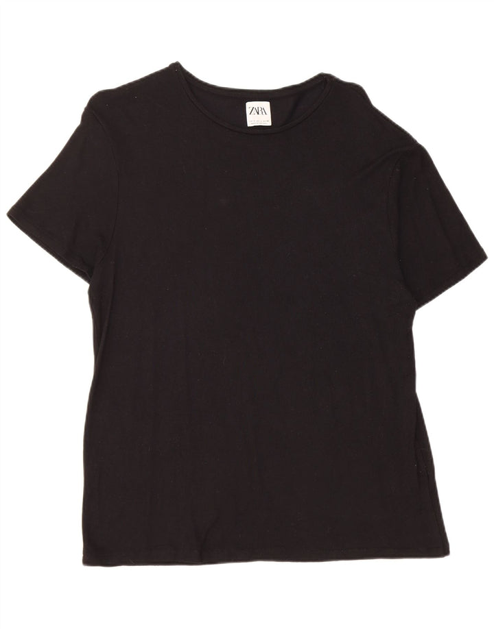 T-shirt Zara da donna Top UK 16 grande nera