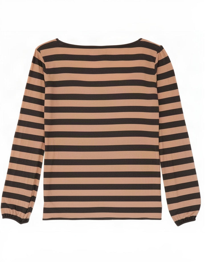 Massimo Dutti Top da donna a maniche lunghe UK 10 Small in viscosa a righe rosa