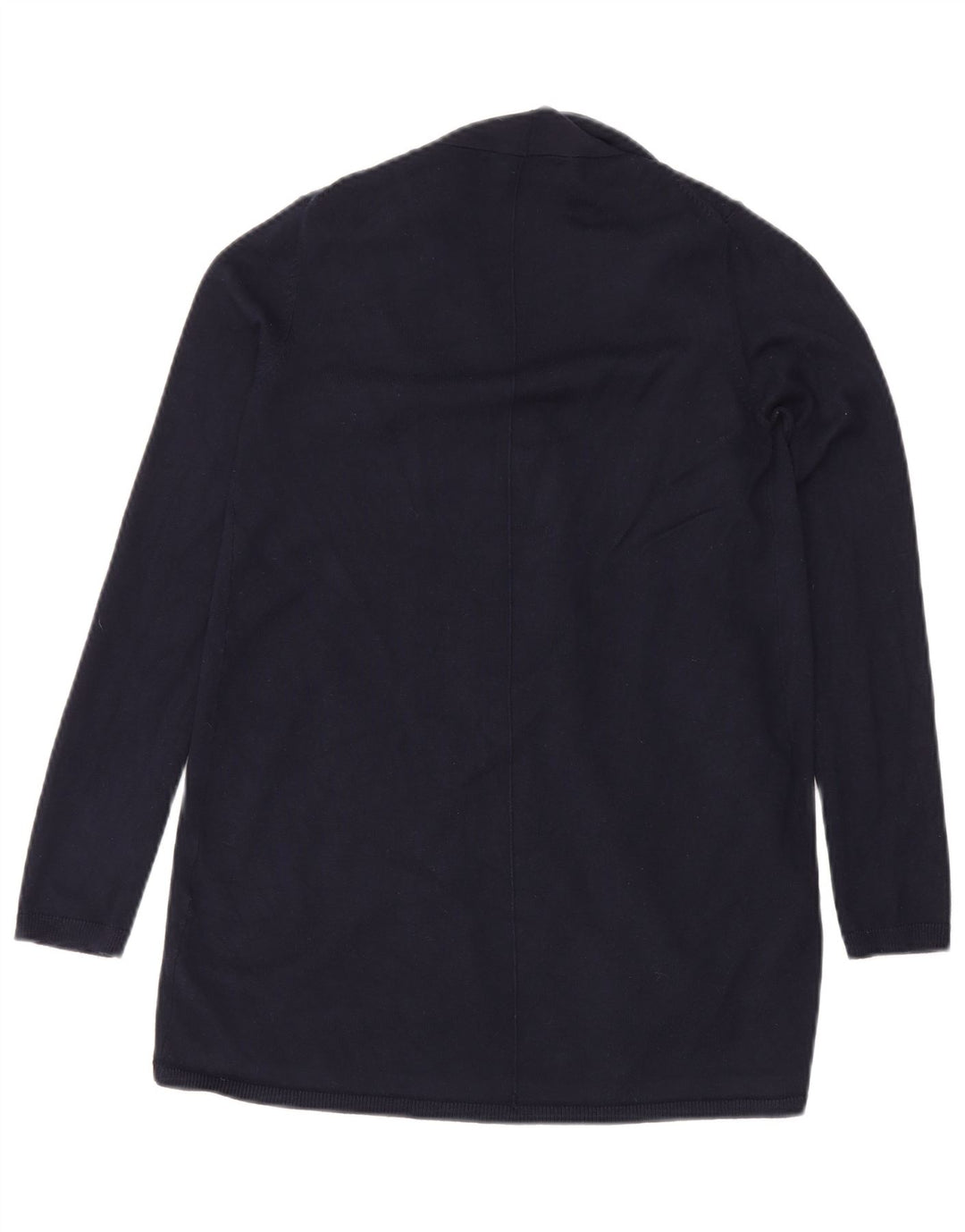ZARA Maglione Cardigan Aperto da Donna a Linea Lunga UK 12 Medio Blu Navy