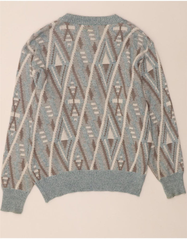 VINTAGE Mens V-Neck Jumper Sweater IT 52 Large Green Argyle/Diamond Vintage Vintage and Second-Hand Vintage from Messina Hembry 