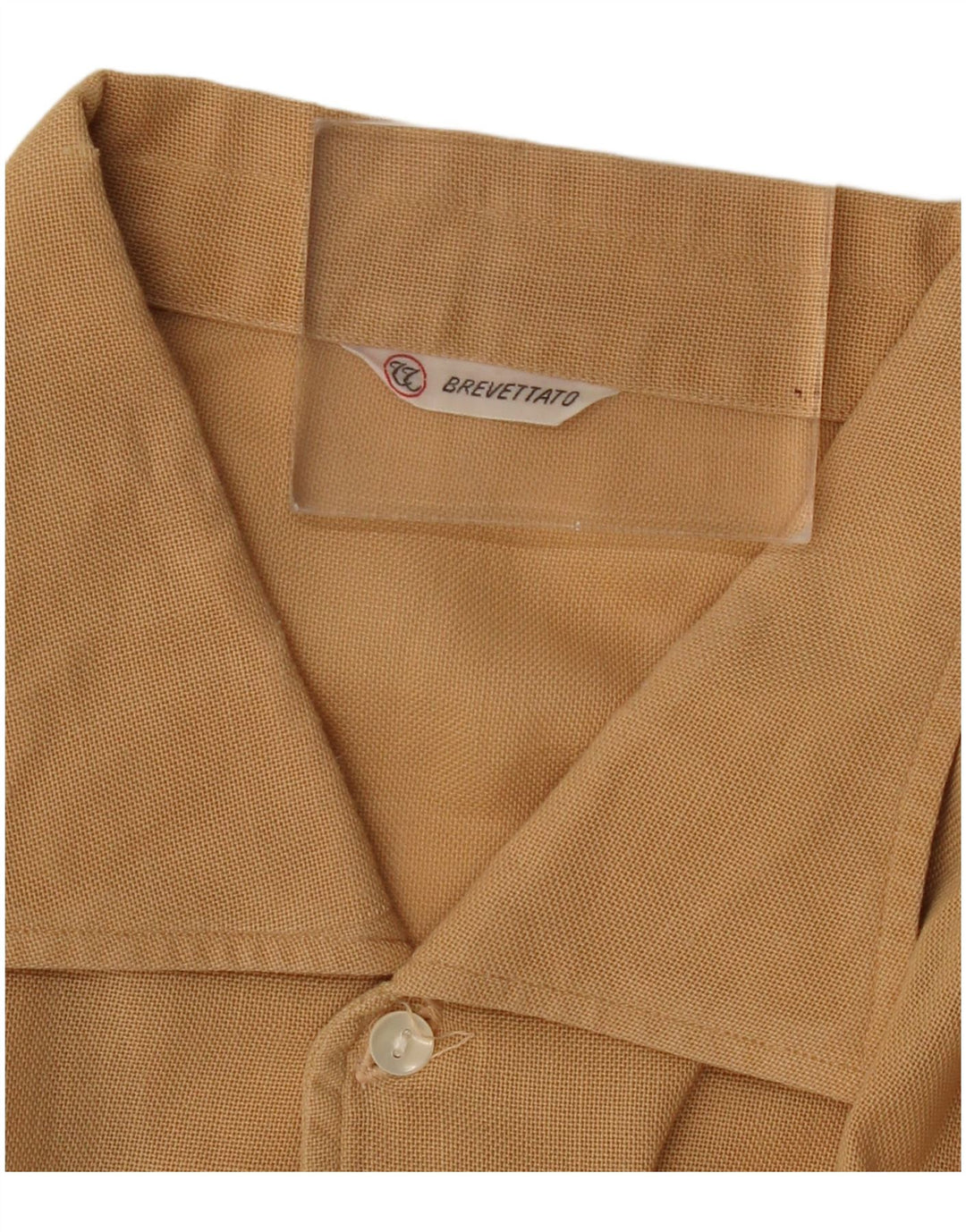 Camicia vintage da uomo a maniche corte XL Beige
