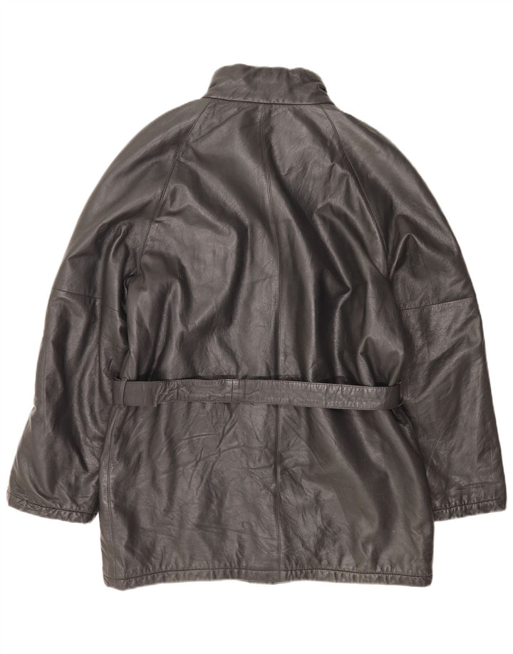 Giacca in pelle da uomo VINTAGE IT 54 2XL Pelle nera