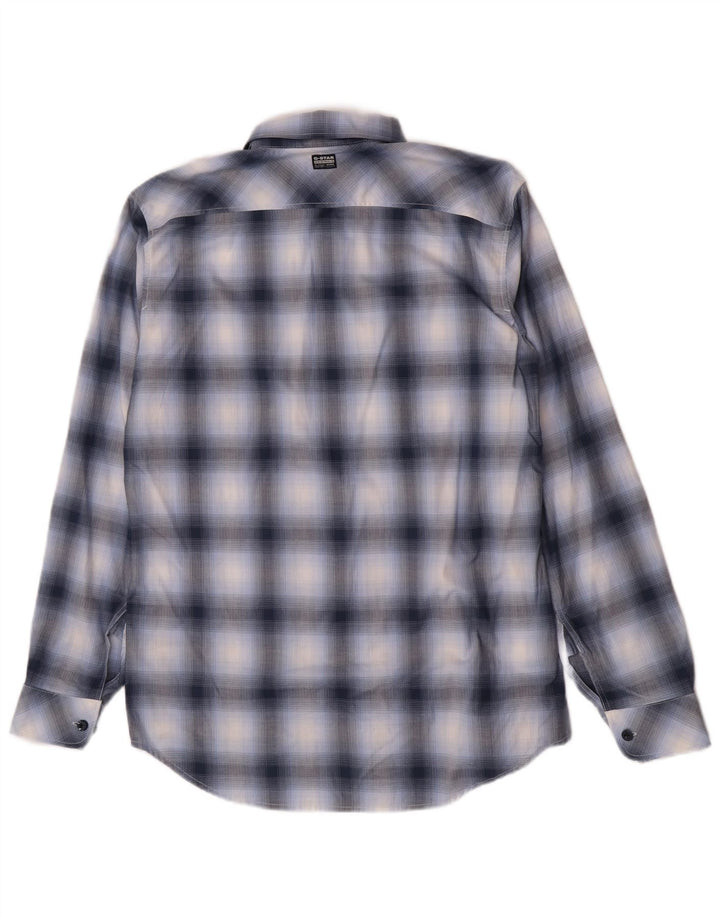 Camicia G-Star da uomo slim fit in cotone a quadri blu grandi