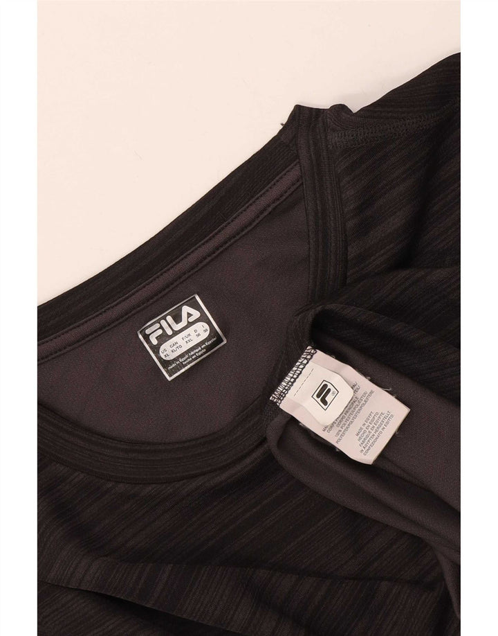 T-shirt Fila da uomo slim fit top 2XL poliestere color block grigio