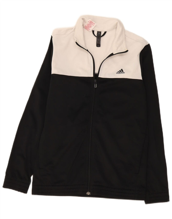 Giacca da tuta da ragazzo Adidas 13-14 anni in poliestere color block nero