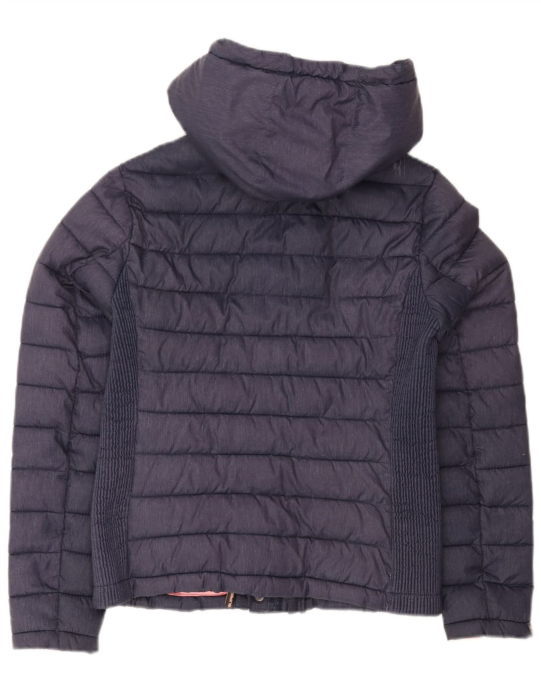 Giacca imbottita con cappuccio da donna Superdry UK 14 grande poliestere blu navy