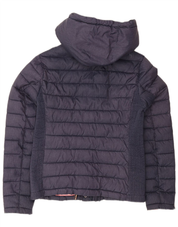 Giacca imbottita con cappuccio da donna Superdry UK 14 grande poliestere blu navy
