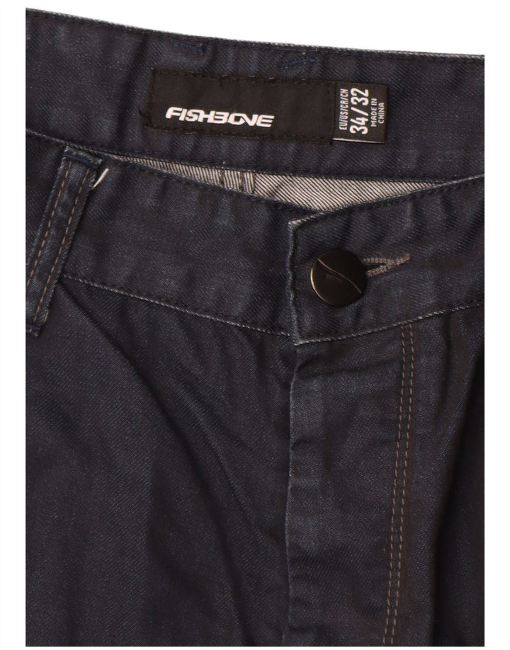FISHBONE Jeans dritti da uomo W34 L30 Blu Navy