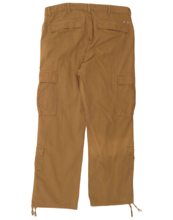 Pantaloni cargo dritti da uomo GUESS W36 L31 in cotone beige