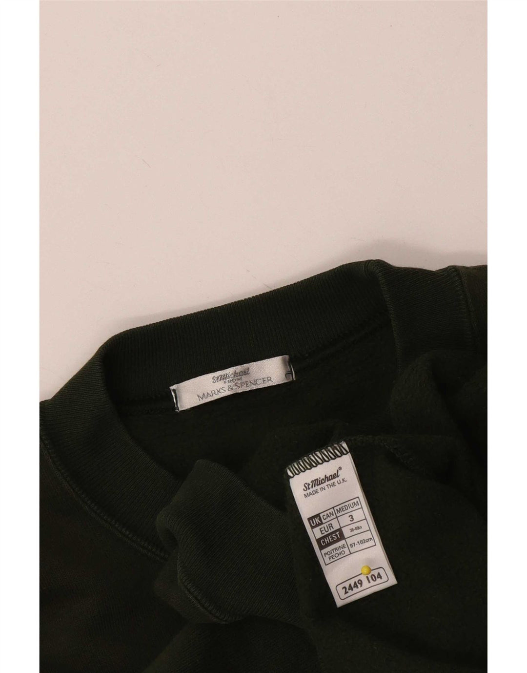 Felpa da uomo Marks & Spencer maglione medio cotone kaki