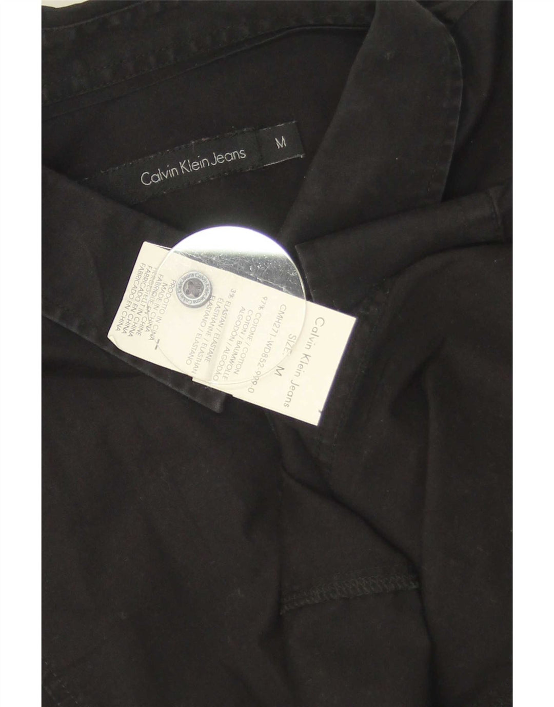 Camicia da uomo Calvin Klein Jeans in cotone nero medio
