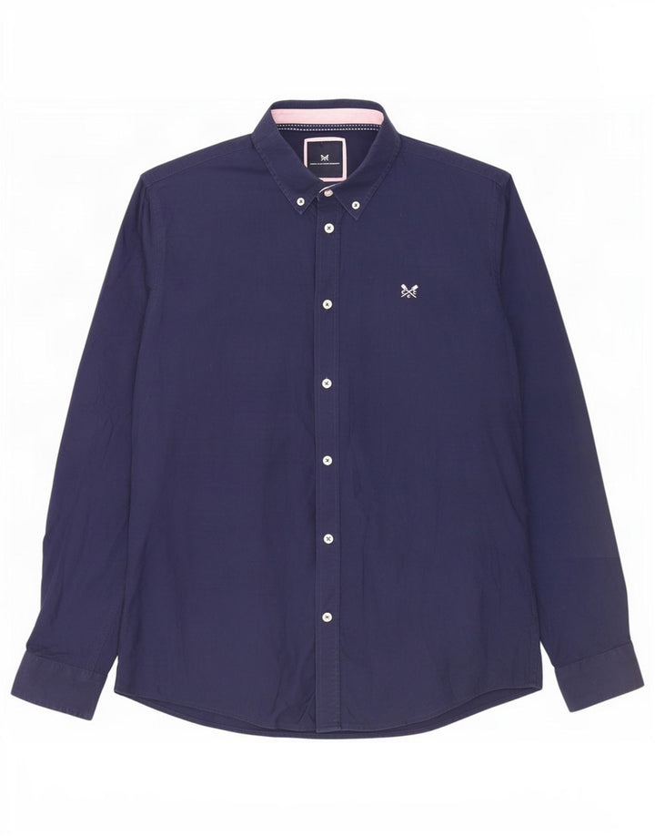 Crew Clothing Camicia slim fit da uomo in cotone blu navy medio