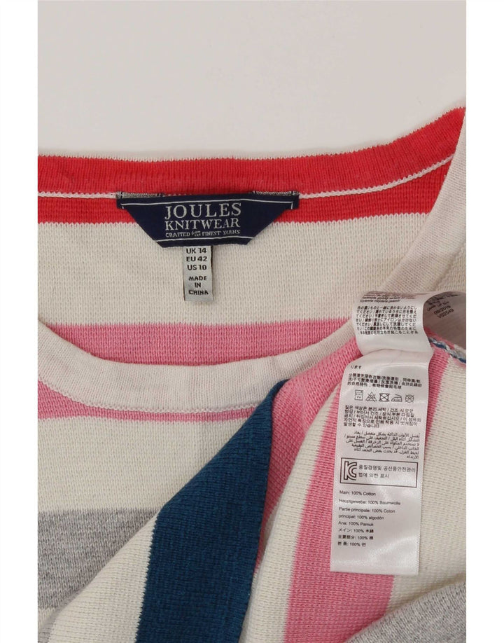 Top camicetta da donna Joules UK 14 grande a righe multicolore
