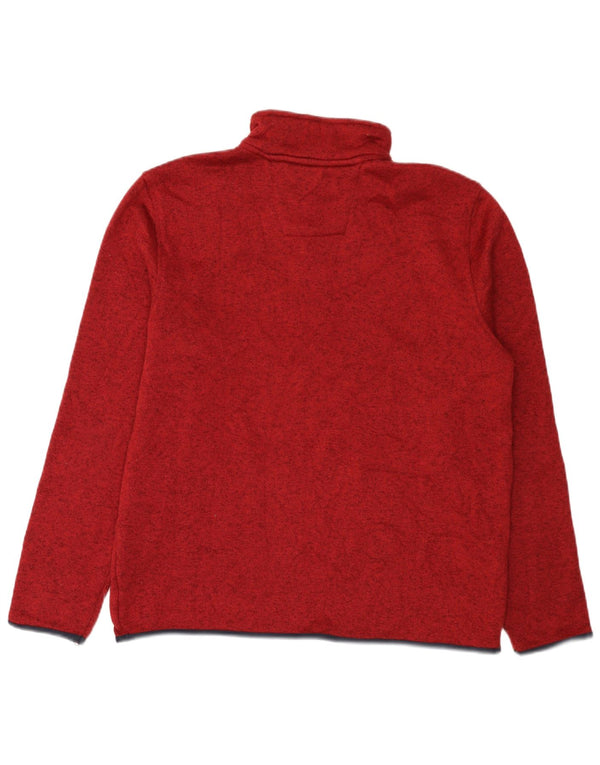 Felpa da uomo con collo con zip Nautica, maglione grande, poliestere screziato bordeaux