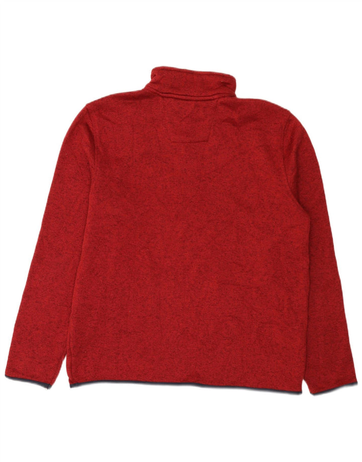 Felpa da uomo con collo con zip Nautica, maglione grande, poliestere screziato bordeaux