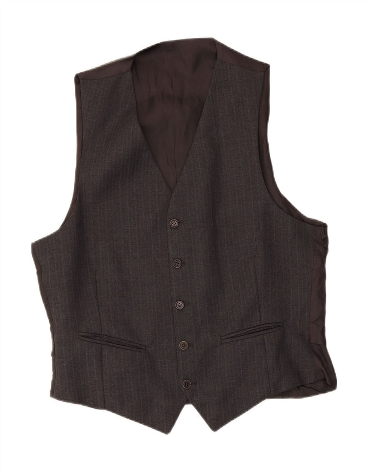 Gilet Vintage da Uomo IT 52 Gessato Grande Grigio