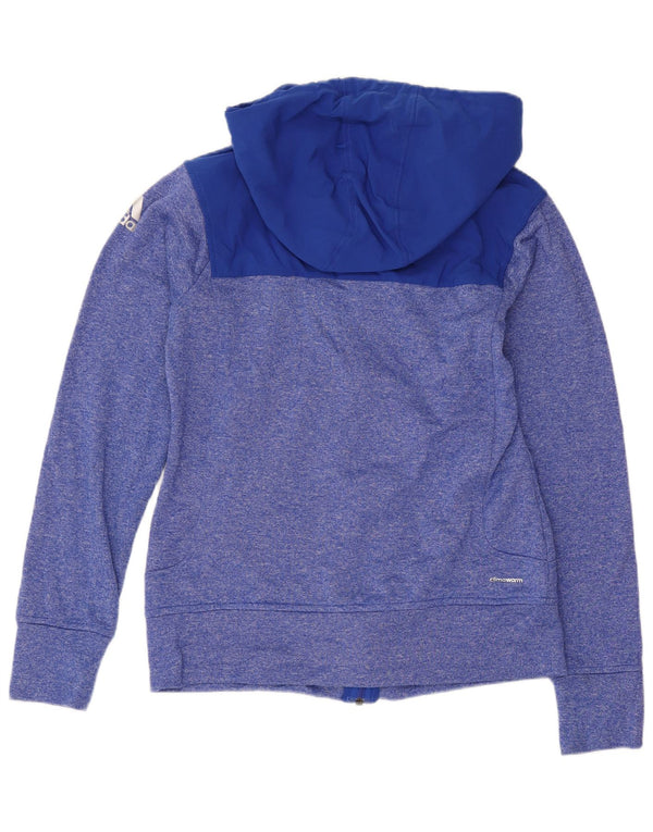 Felpa con cappuccio e zip da donna Adidas UK 8/10 Small Blue Flecked Sports