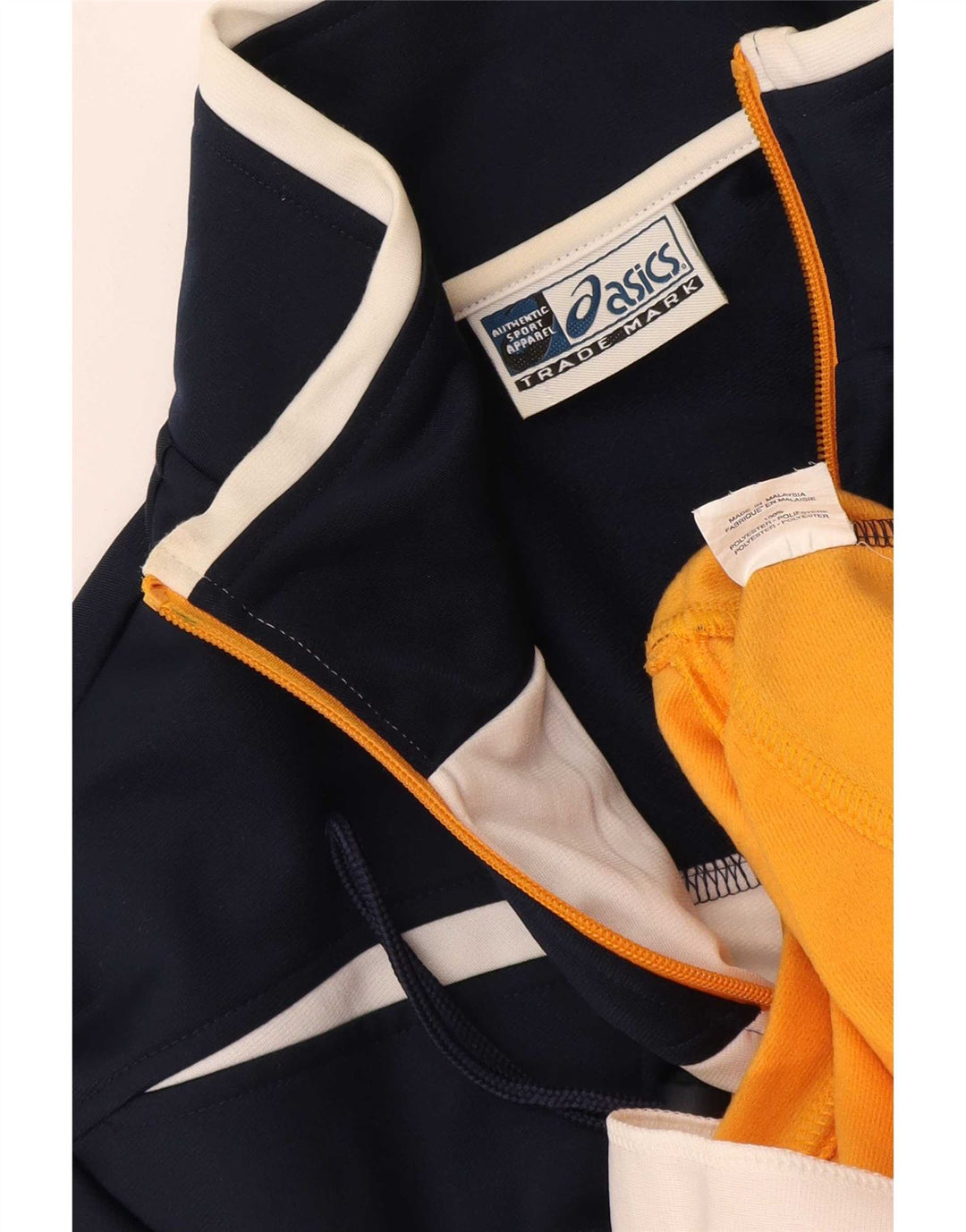 Giacca da ginnastica da uomo Asics, grande, in poliestere color block blu navy