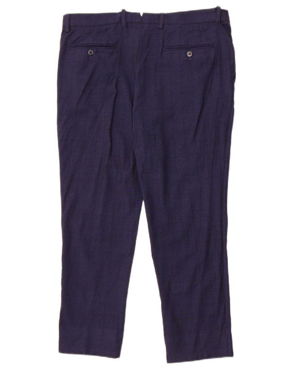 Pantaloni corti da uomo Massimo Dutti EU 44 Large W34 L25 Blu navy a quadri