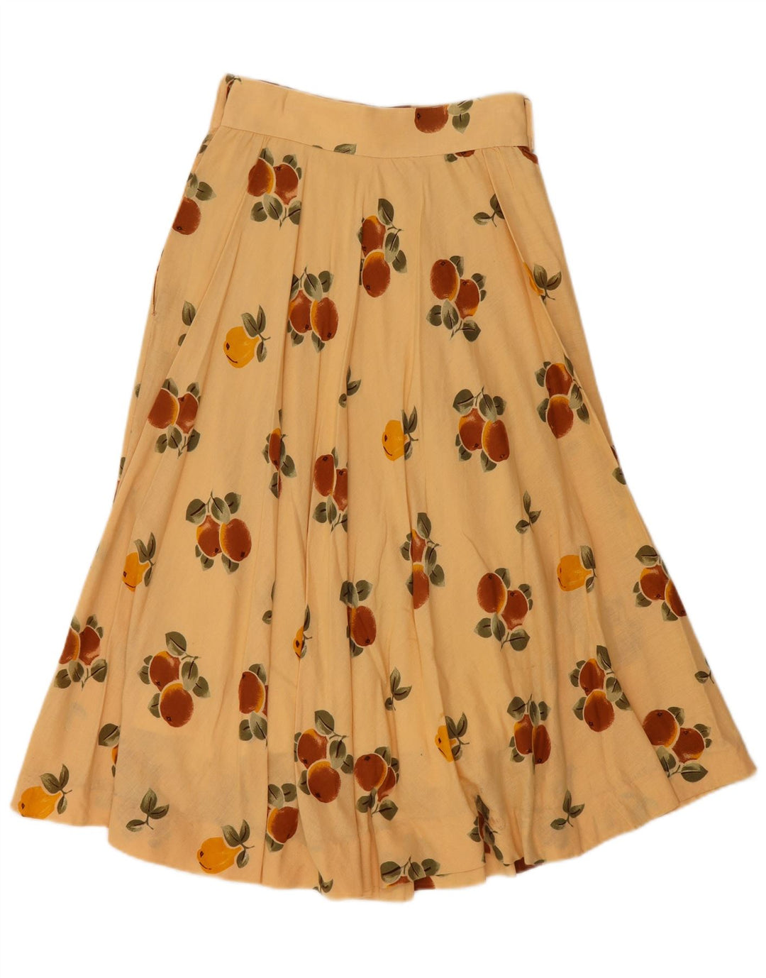 Gonna a trapezio a pieghe con motivo astratto da donna VINTAGE W24 XS Beige