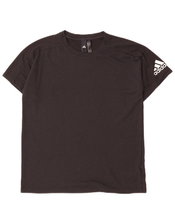 T-shirt da uomo Adidas Top media nera in poliestere