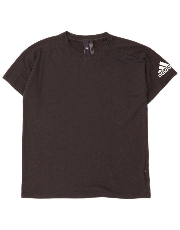 T-shirt da uomo Adidas Top media nera in poliestere