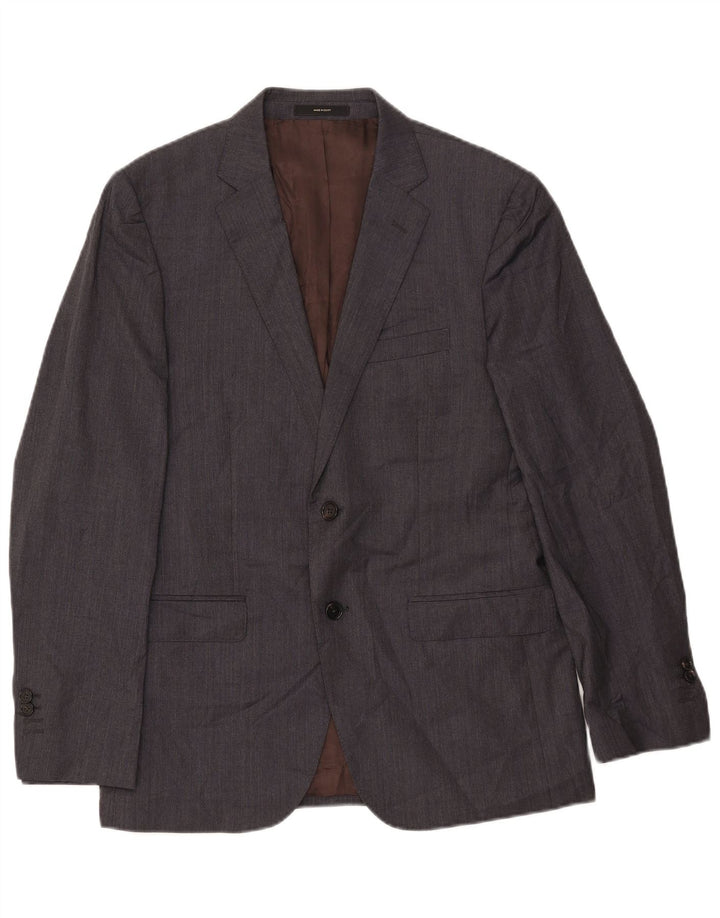 Giacca blazer da uomo a 2 bottoni Massimo Dutti EU 50 in lana grigio medio