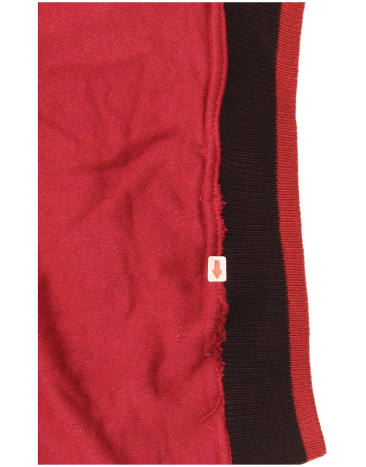 Felpa grafica da uomo vintage in cotone color block rosso medio