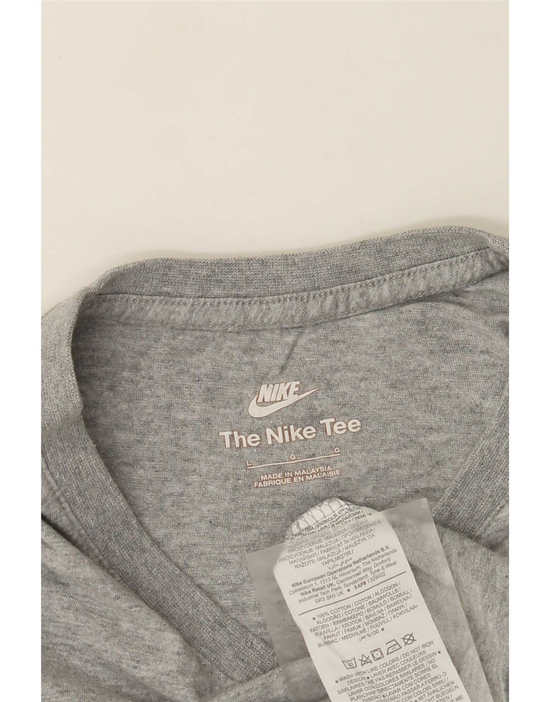 T-shirt da uomo Nike Top grande in cotone grigio