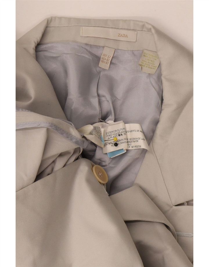 Giacca blazer a 2 bottoni da uomo Zara EU 52 grande cotone beige