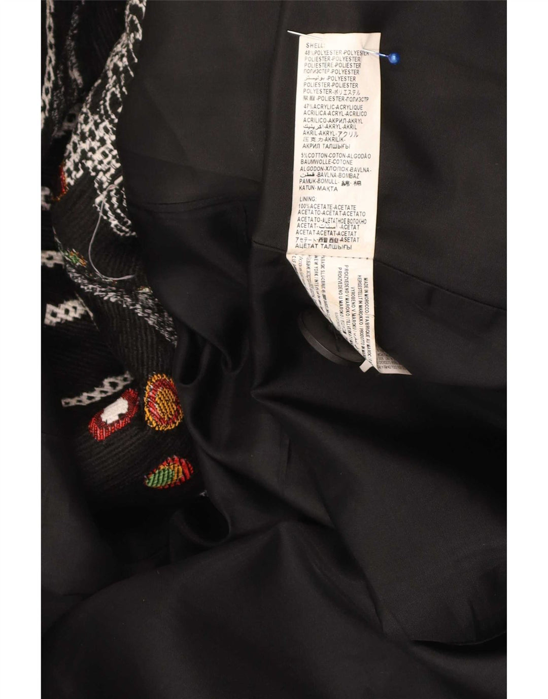 Desigual Cappotto da donna con motivo astratto EU 46 XL Poliestere nero floreale