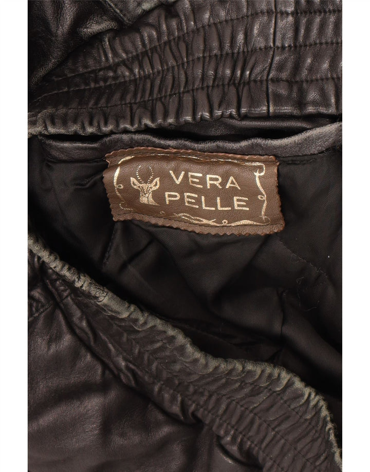 Giacca in pelle vintage da uomo UK 42 XL in pelle nera