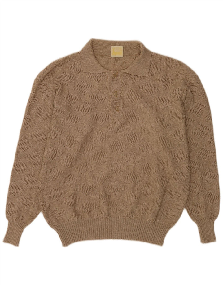 Maglione vintage da uomo con collo alto IT 50 Beige medio