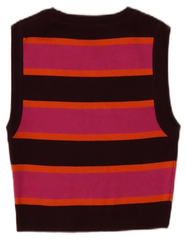 Canotta corta da donna Zara UK 12 Viscosa a righe multicolore media