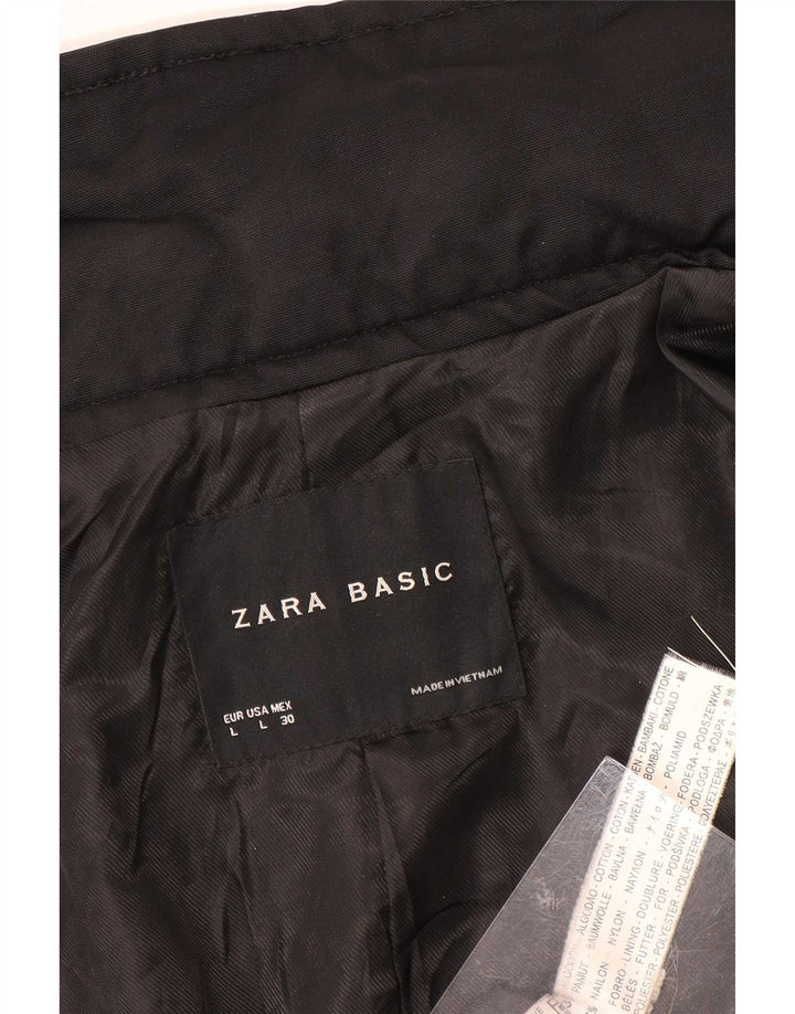 Trench corto da donna Zara UK 14 grande cotone nero
