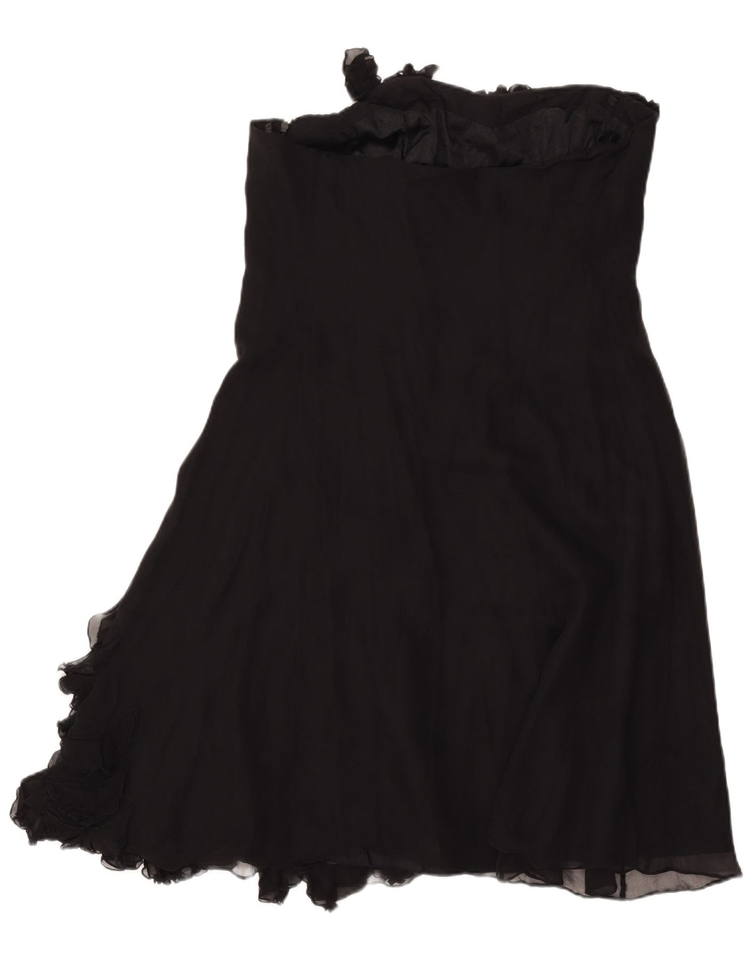 Abito senza spalline sul davanti da donna Coast con volant UK 18 XL Seta nera